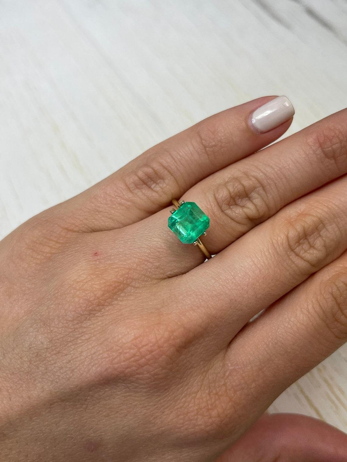 3.28ct Spring Green Asscher Cut Muzo Emerald 8.6x8.2 Genuine May Birthstone For Sale 4