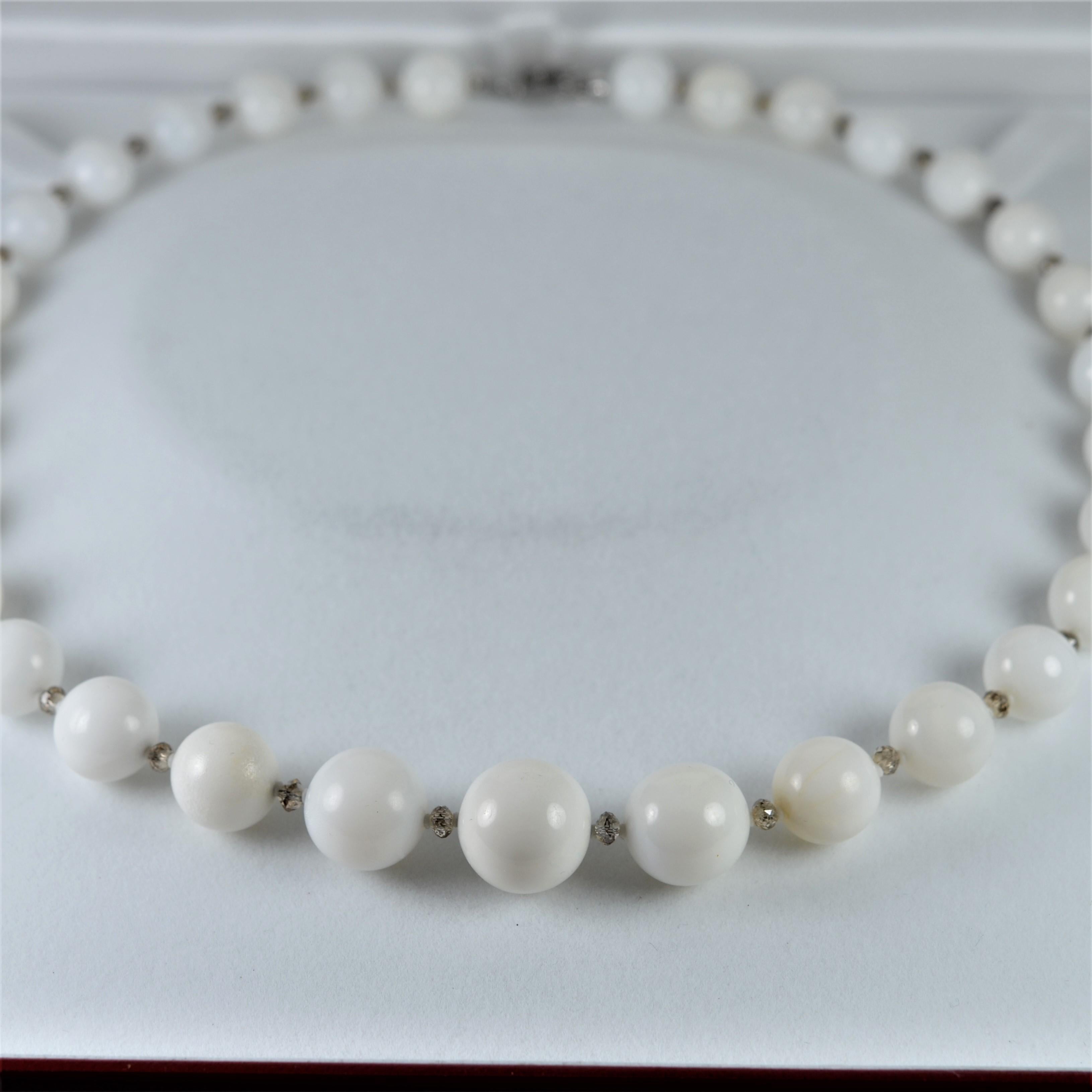 328cts Natural Pearls brown diamonds necklace WG18K diamonds clasp For Sale 3