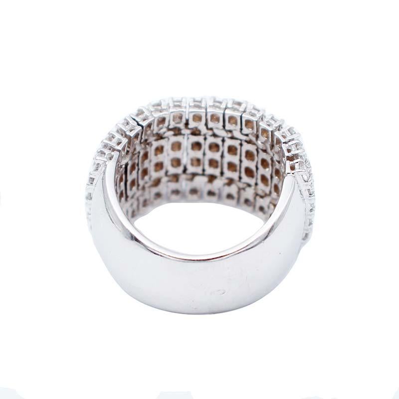 Modern 3.29 Carats Diamonds, 18 Karat White Gold Band Ring For Sale