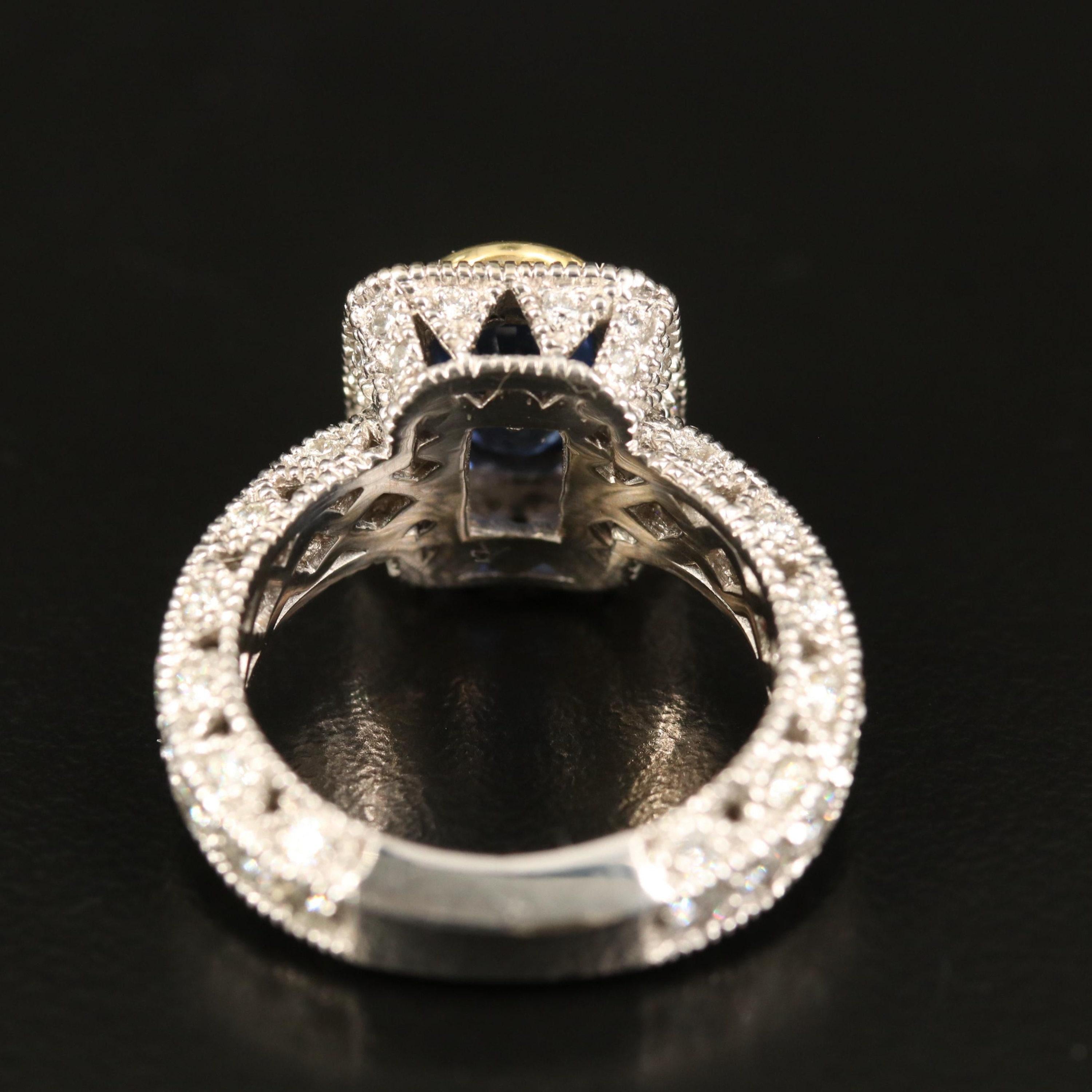 in vendita:  Anello di fidanzamento con zaffiro e diamante da 3,29 carati, anello con zaffiro in oro bianco 18 carati 4