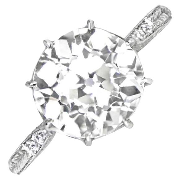3.29ct Antique Art Deco Diamond Engagement Ring with Old European Cut