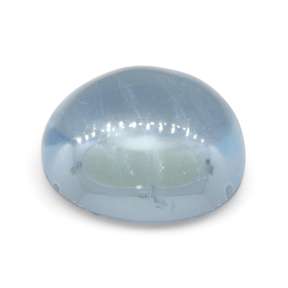 3.29ct Oval Cabochon Blue Aquamarine from Brazil For Sale 2