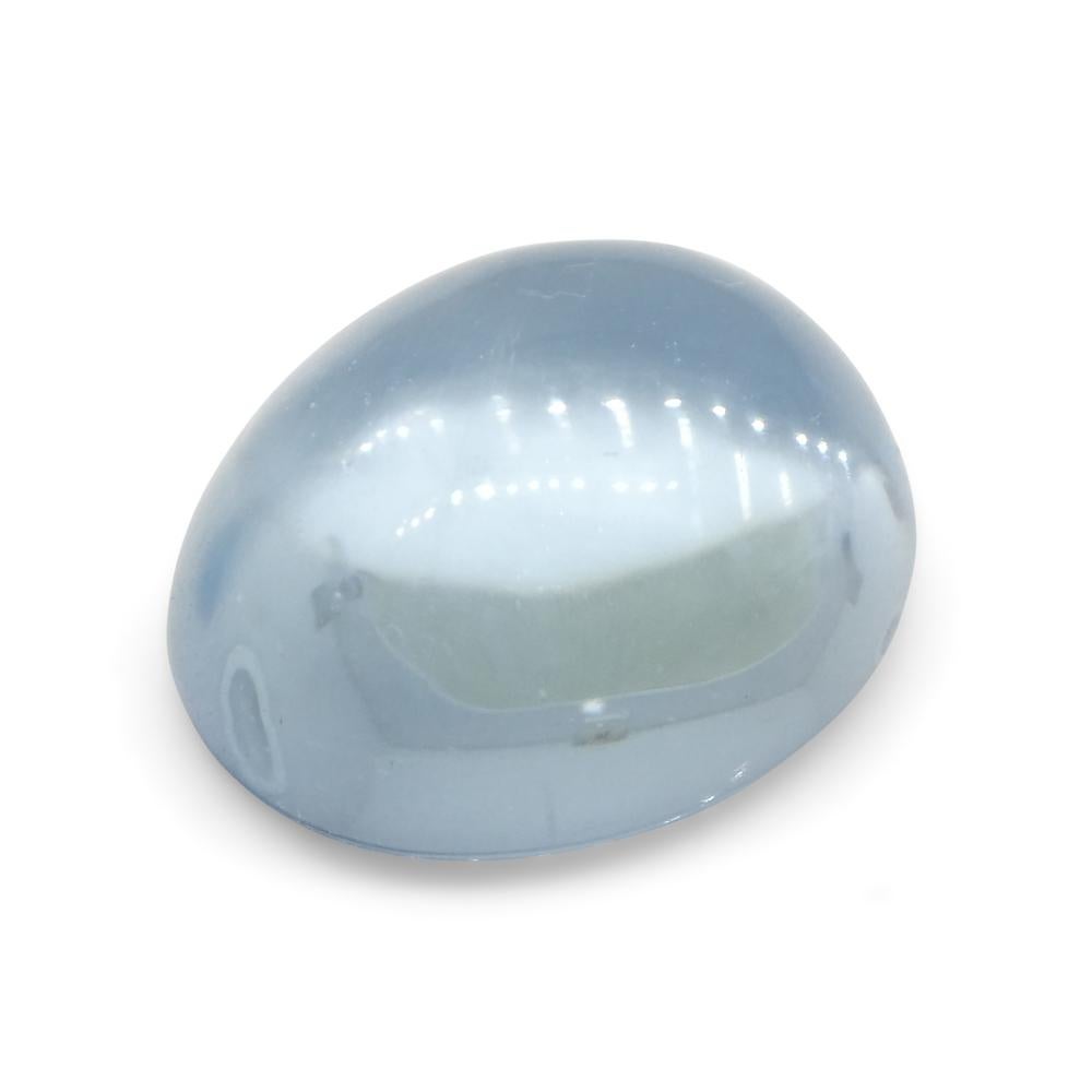 3.29ct Oval Cabochon Blue Aquamarine from Brazil For Sale 4