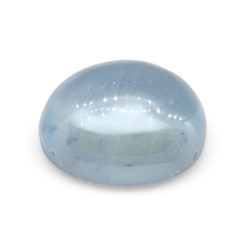 3.29ct Oval Cabochon Blue Aquamarine from Brazil In New Condition For Sale In Toronto, Ontario
