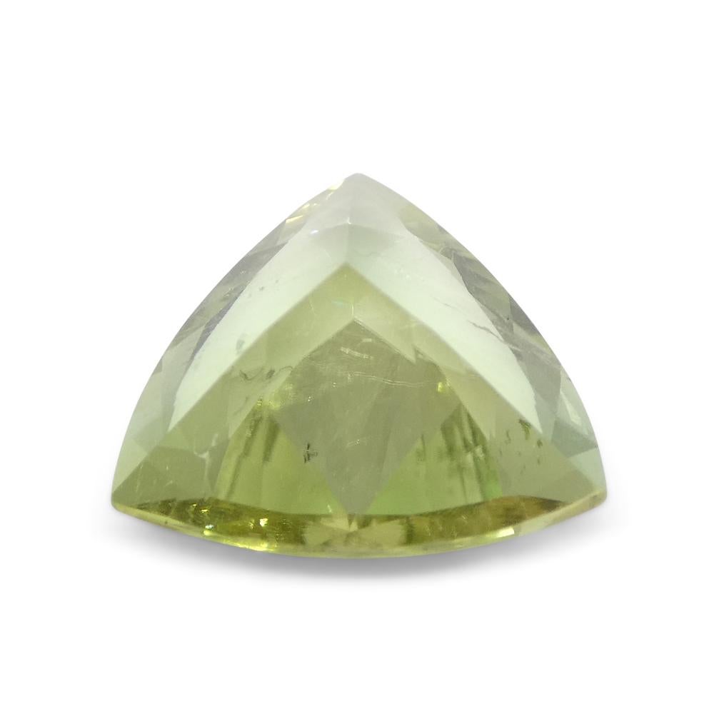 Brilliant Cut 3.29ct Trillion Green Tourmaline For Sale