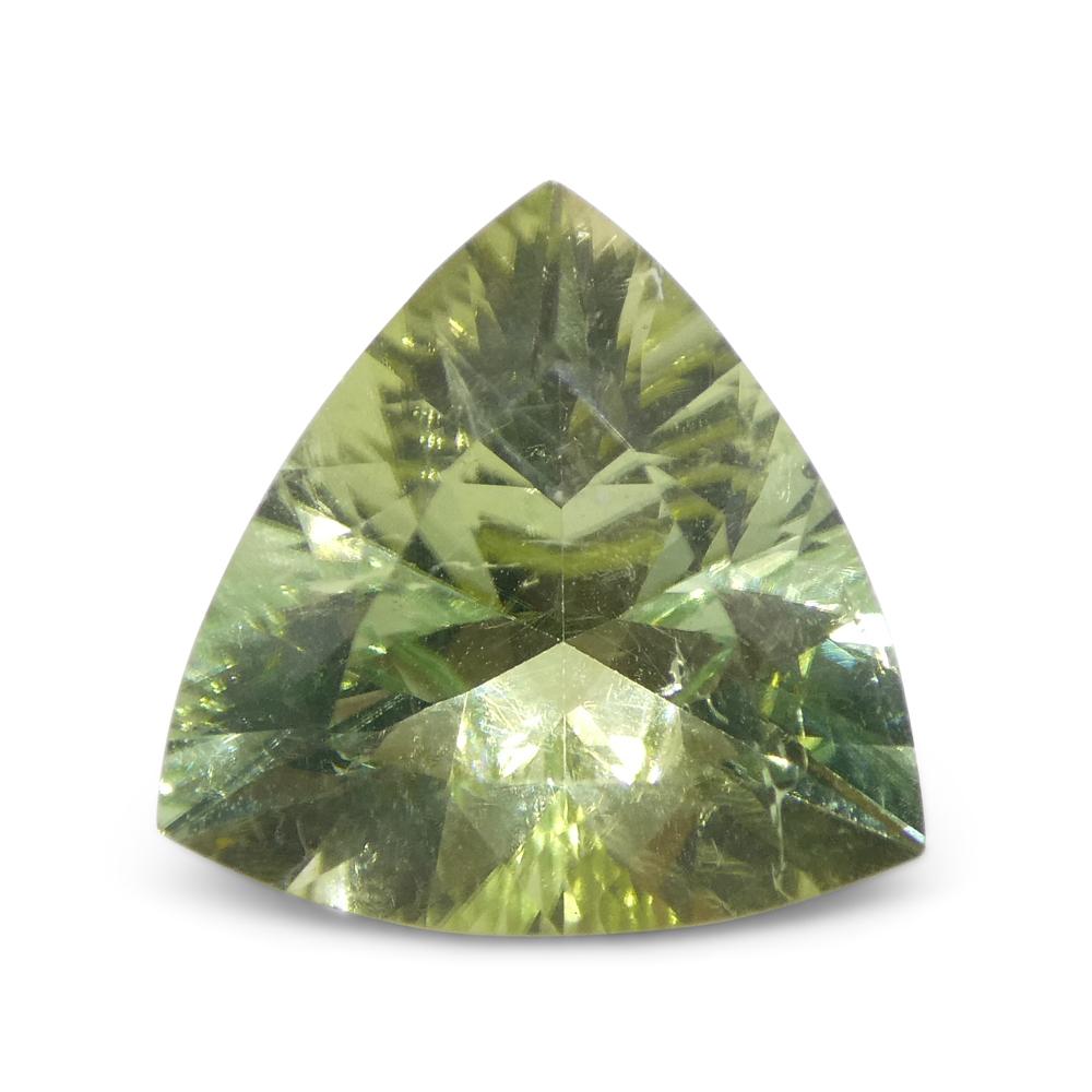 Women's or Men's 3.29ct Trillion Green Tourmaline For Sale