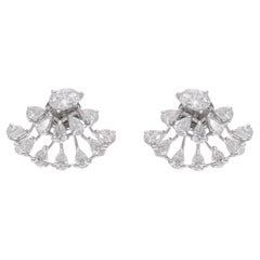 3.2Carat Natural Diamond Stud Earrings 14 Karat White Gold Handmade Jewelry (Boucles d
oreilles diamant naturel 14 carats)