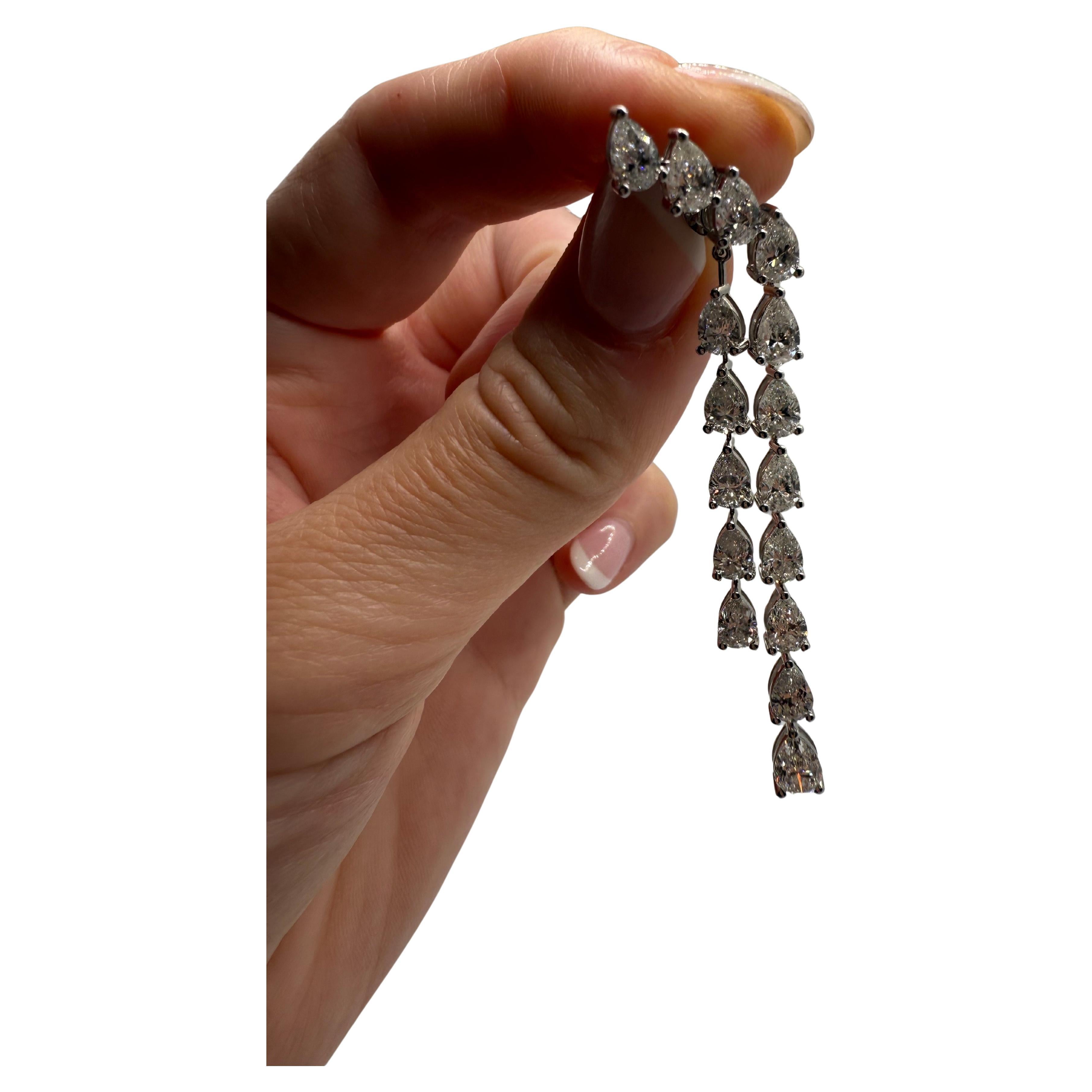 32 carati Orecchini lunghi in oro 14KT Due modi di indossare gli orecchini