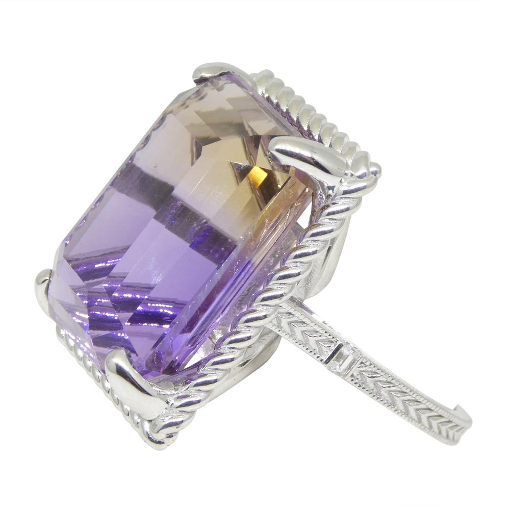 32ct Ametrine & Diamond Cocktail Ring set in 14k White Gold In New Condition For Sale In Toronto, Ontario