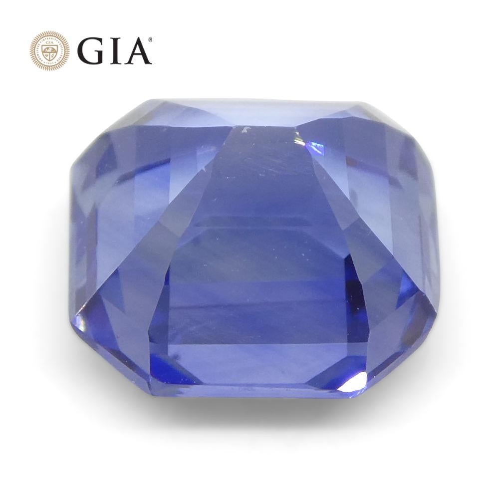 3.2ct Octagonal/Emerald Cut Blue Sapphire GIA Certified Sri Lanka   For Sale 10