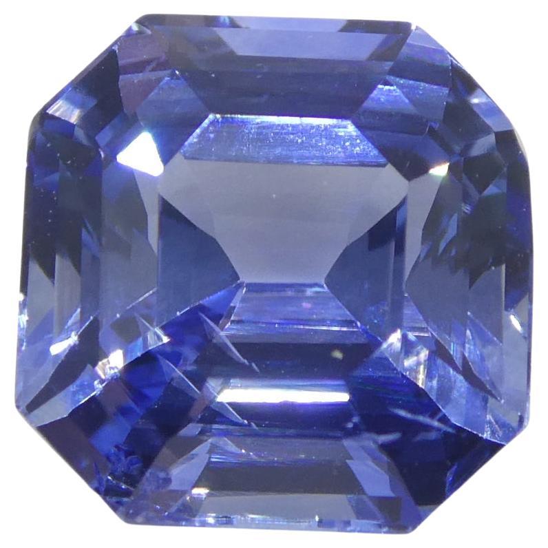 3.2 Karat Achteckiger/Blauer Saphir im Smaragdschliff GIA zertifiziert Sri Lanka  