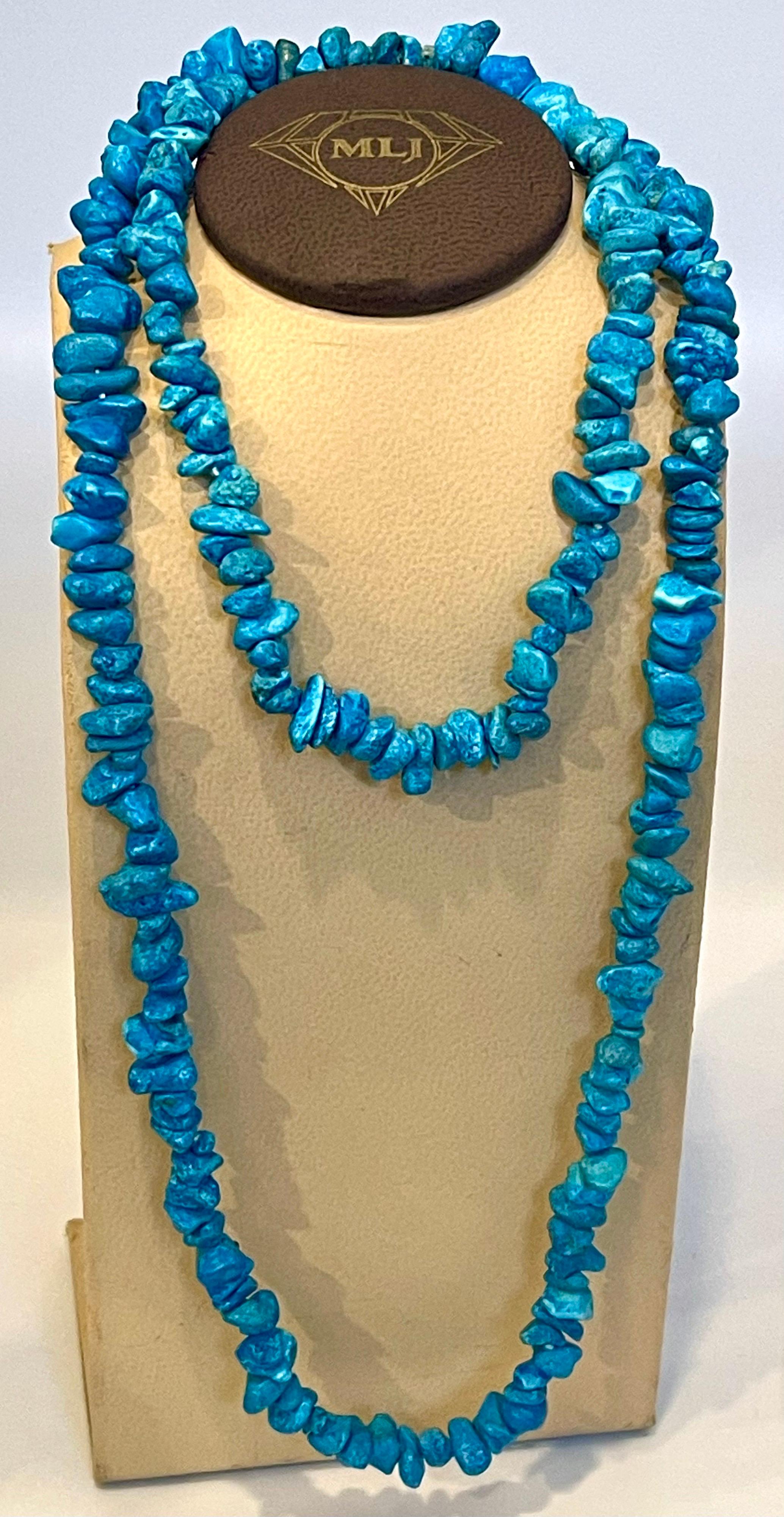 Women's Turquoise Chip Necklace Turquoise Beads Turquoise Gemstone Natural For Sale