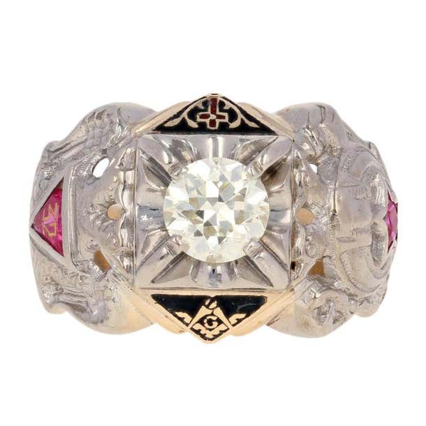 32nd Degree Scottish Rite Diamond Ring 10 Karat Gold Shriners Masonic 1 ...