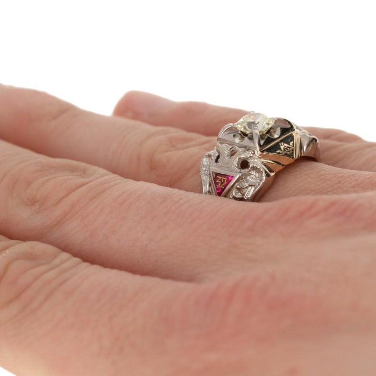 32nd Degree Scottish Rite Diamond Ring 10 Karat Gold Shriners Masonic 1 ...