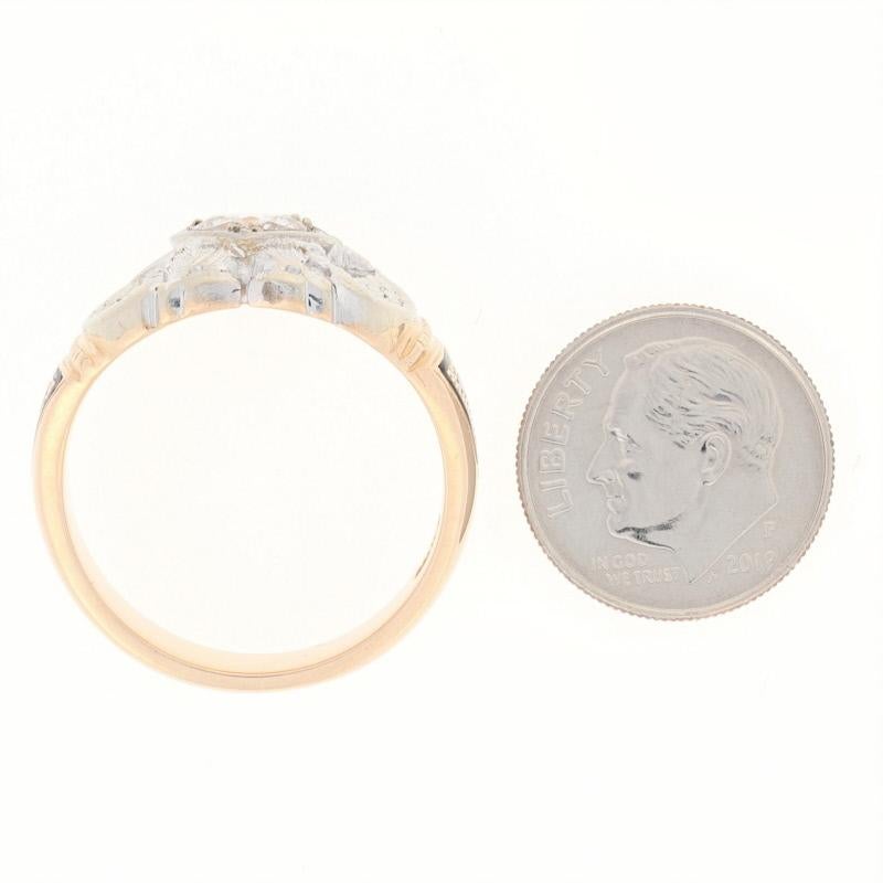 32nd Degree Scottish Rite Diamond Ring, 14 Karat Gold Enamel Masonic Yod .94ct In Excellent Condition In Greensboro, NC