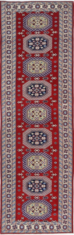 3.2x10 ft Red Hallway Runner Rug. Handmade Kitchen Rug. Corridor Rug. Stair Rug