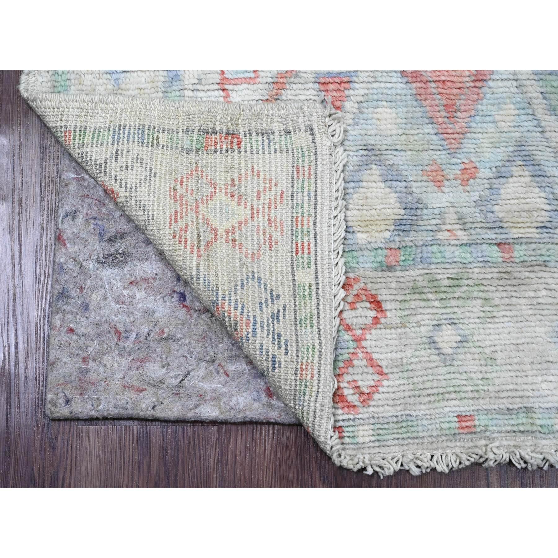 Cloud Gray, Anatolian Village Inspired Design with Geometric Pattern, Vegetable Dyes, High Mountain Wool, Hand Knotted, Runner, Oriental Rug
Primary materials: Wool
Latex: No Pile 
height: 0.25 Inches
Style: Transitional
Primary color: