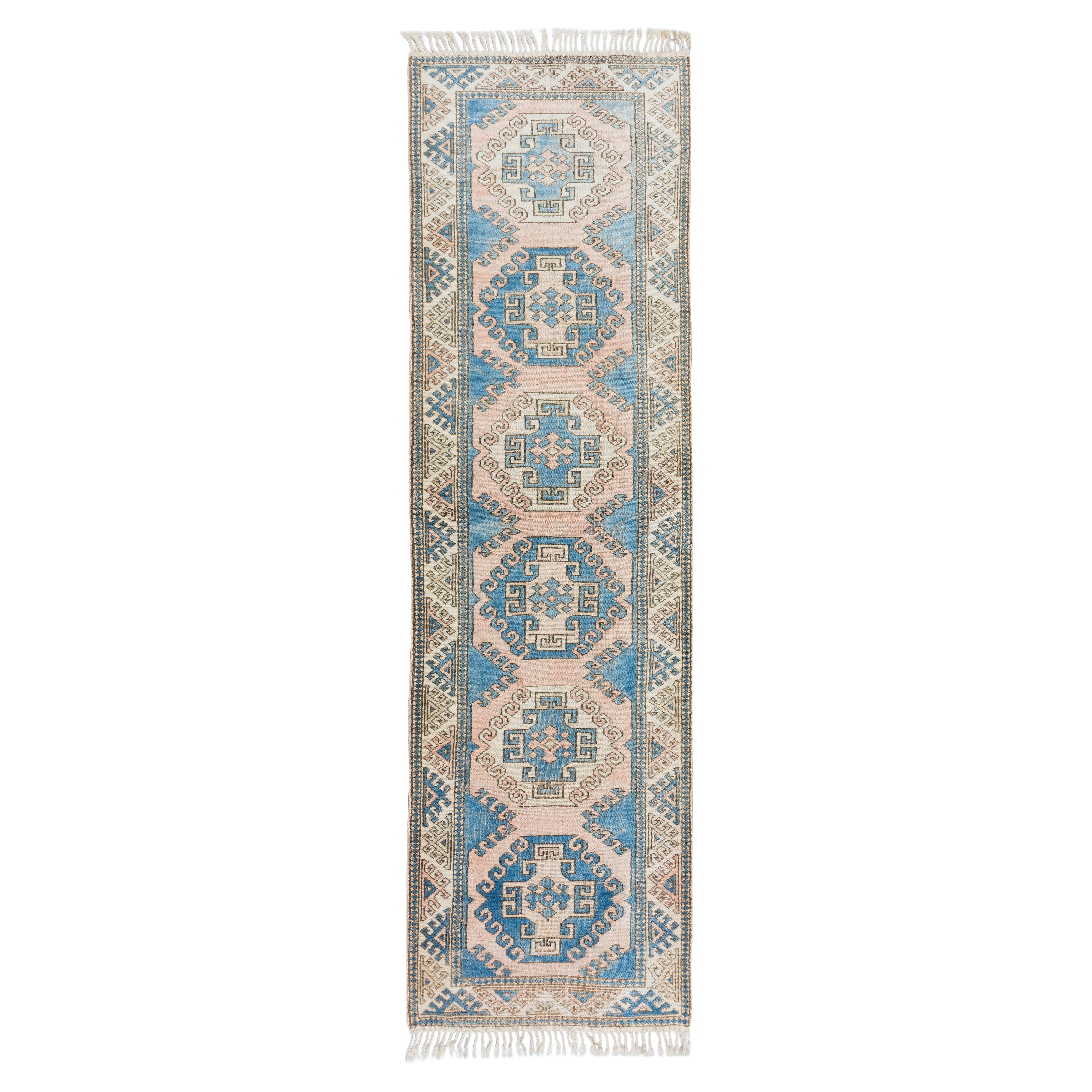 3.2x10.6 Ft Handmade Vintage Runner Rug for Hallway, Anatolian Corridor Carpet For Sale