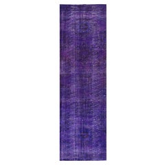 3.2x12.4 Ft Vintage Runner Redyed in Purple 4 Modern Interiors, Wool Hallway Rug