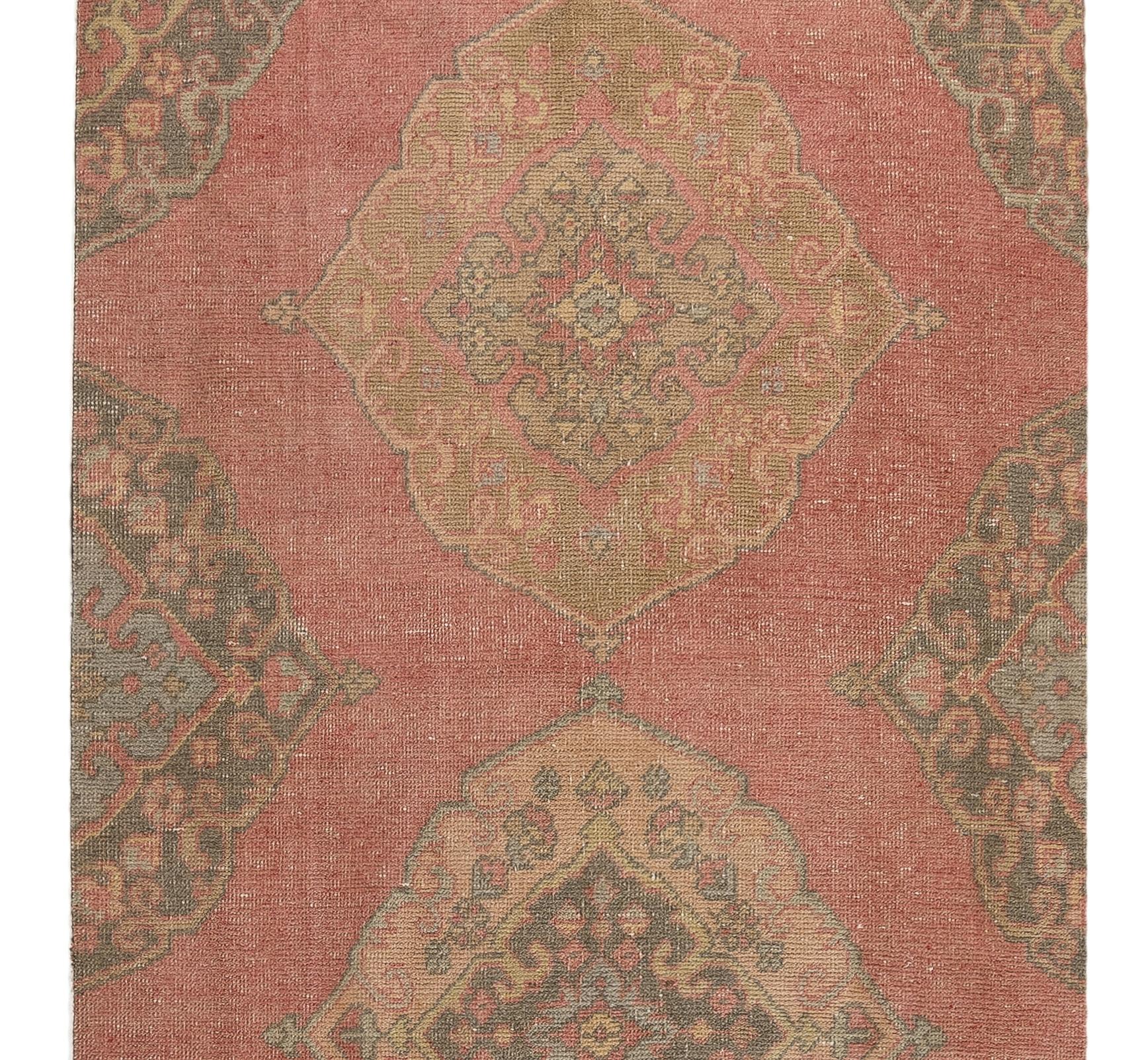 Alfombra de calle Vintage Oushak de 3,2x12,6 pies para estilo tradicional, rústico y rústico Tribal en venta
