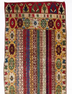 3.2x14.4 Ft Handmade Runner Rug from Konya / Turkey. All Wool and Natural Dyes