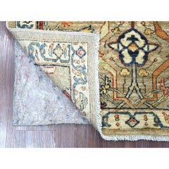 3'2"x4'9" Brown Peshawar with Bijar Garus Design Hand Knotted Wool Oriental Rug