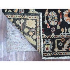 3'2"x5' Jade Black Hand Knotted Afghan Angora Oushak Pure Wool Oriental Rug