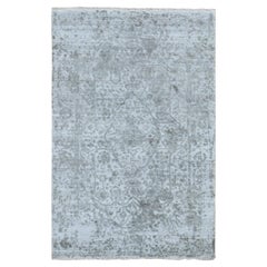 Tappeto Cloud Gray Broken Persian Design annodato a mano in lana e seta pura