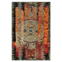 3'2"x5'1" Coral Rose Red Hand Knotted Ancient Ottoman Erased Design Oriental Rug