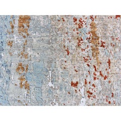 3'2"x5'5" Hi-Low Pile Abstract Design Wool Hand Knotted Persian Knot Rug