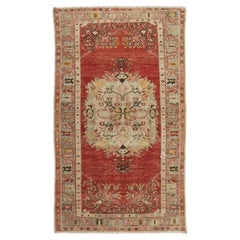 3.2x5.7 Ft Mid-Century Hand Knotted Anatolian Wool Accent Rug, Circa 1960