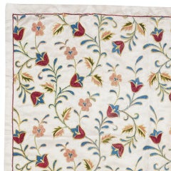 32x59 in 100% Silk Wall Hanging. Modern Wall Decor. Embroidered Tablecloth