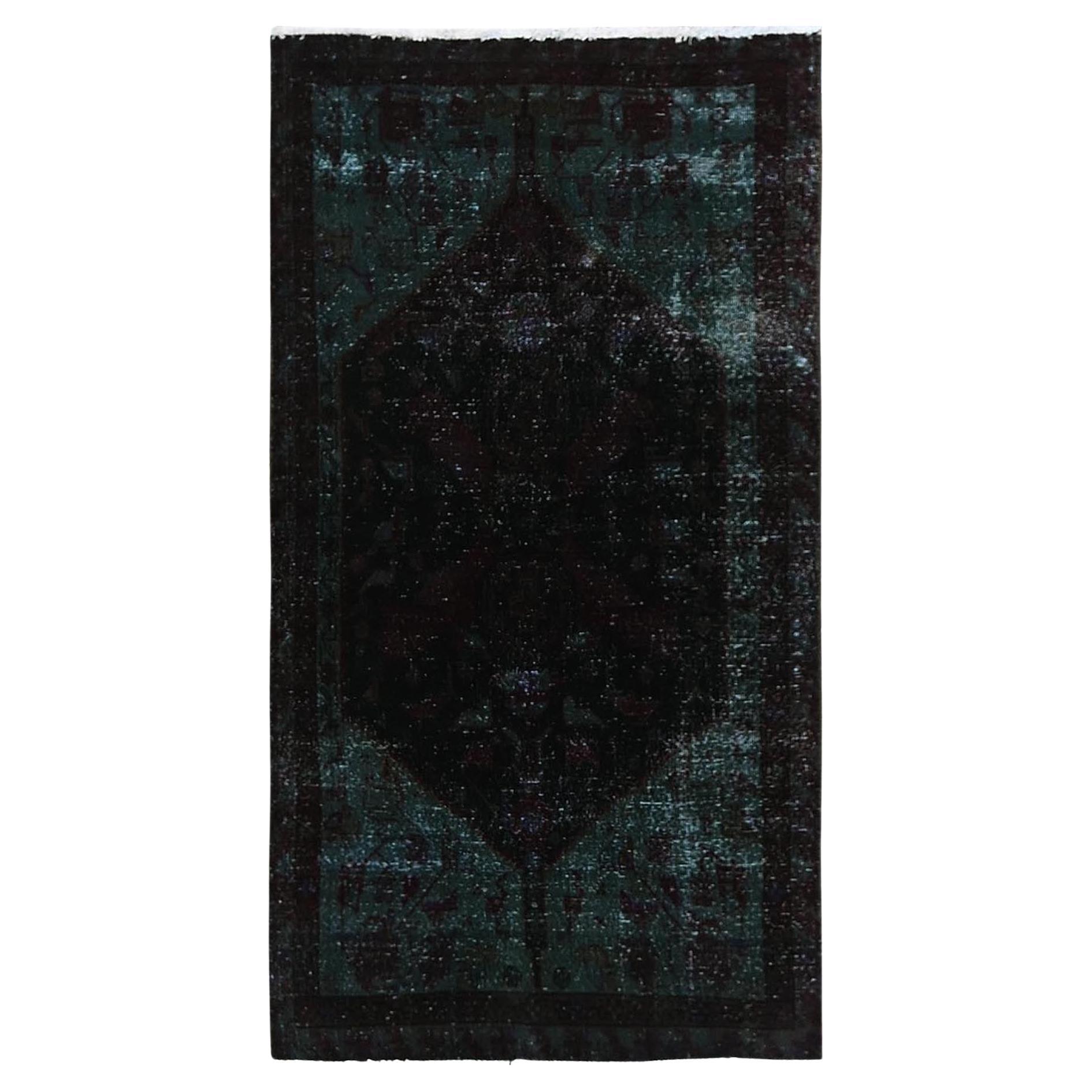 3'2 "x6' Tapis de course en laine surteint rouge foncé Vintage Persian Shiraz Hand Knots Rugs