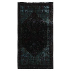 3'2"x6' Dark Red Overdyed Vintage Persian Shiraz Hand Knotted Wool Runner Rug