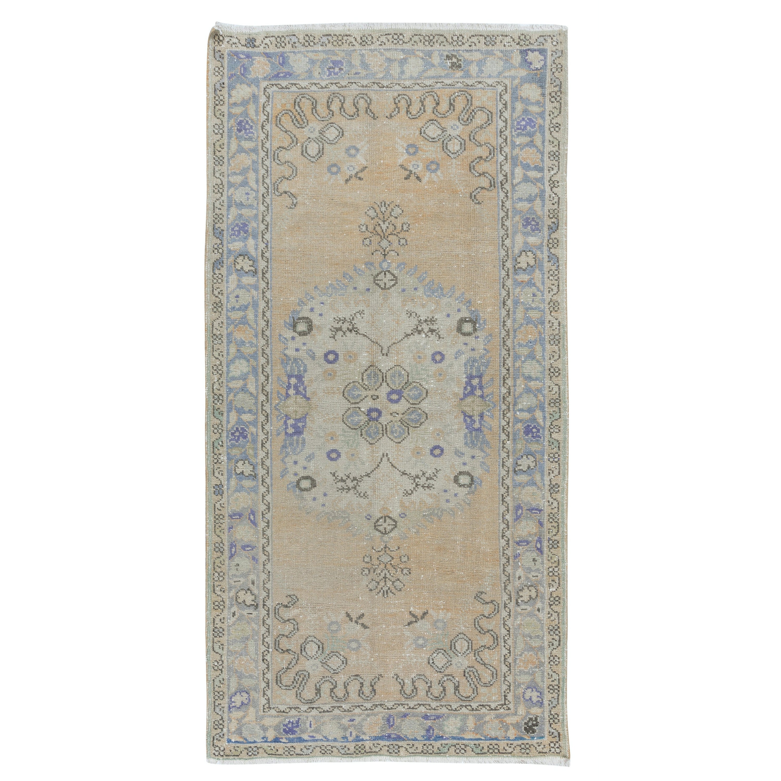 3.2x6.5 Ft Hand Knots Rugs with Soft Colors, Mid-20th Century Carpet (tapis turc noué à la main avec des couleurs douces)