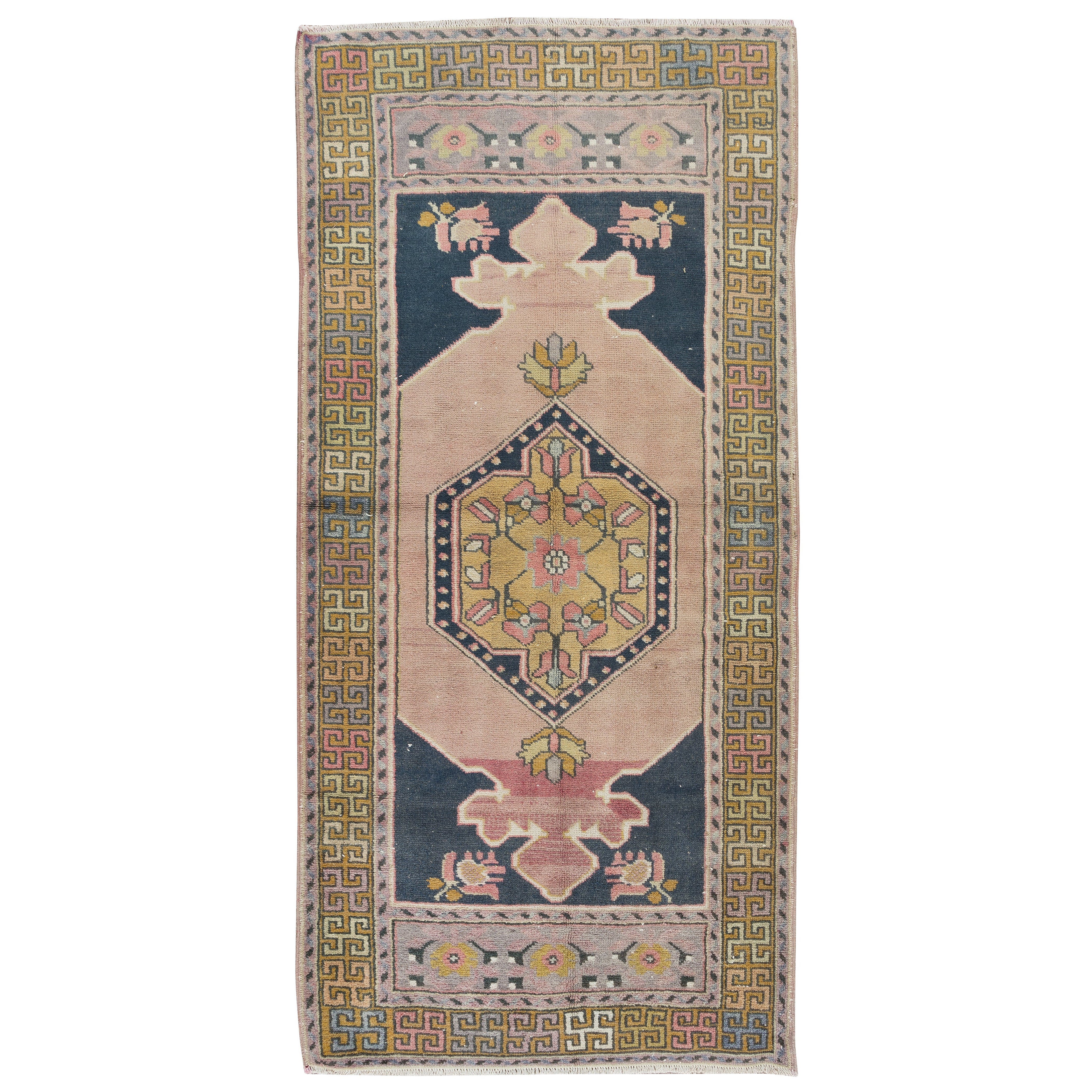 3.2x6.5 Ft One-of-a-kind handgeknüpft Dorf Teppich, Vintage Stammes-Wolle kleinen Teppich