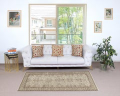 3.2x6.8 Ft Vintage Handknotted Turkish Area Rug for Farmhouse and Boho Interiors