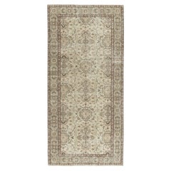 3.2x6.8 Ft Vintage Handknotted Turkish Area Rug for Farmhouse and Boho Interiors