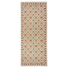 32x74 in Contemporary 100% Silk Wall Hanging. Handmade Embroidered Table Runner
