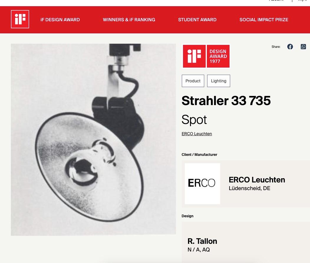 33 735, Spot sur rail par Roger Tallon pour Erco, années 1970 en vente 7