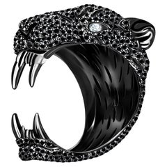 3, 3 Carat Black Diamonds Bague "Panther" en or noir 18 carats par D&A