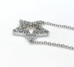 .33 ct. t.w. Diamond and 18k White Gold Open "Star" Pendant Necklace with Chain