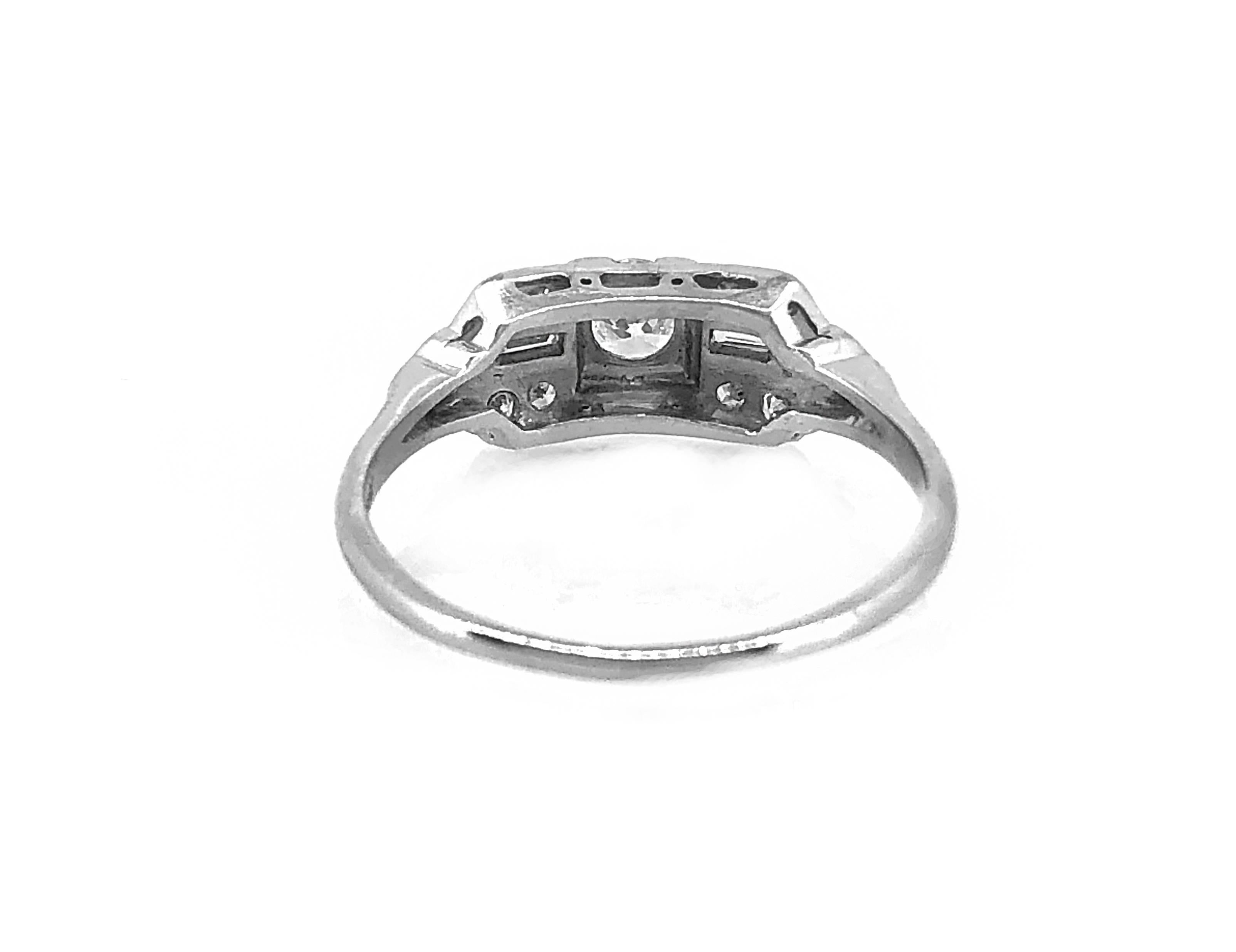 Art Deco .33 Carat Diamond Antique Engagement or Fashion Ring Platinum