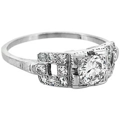 .33 Carat Diamond Antique Engagement Ring 18 Karat White Gold