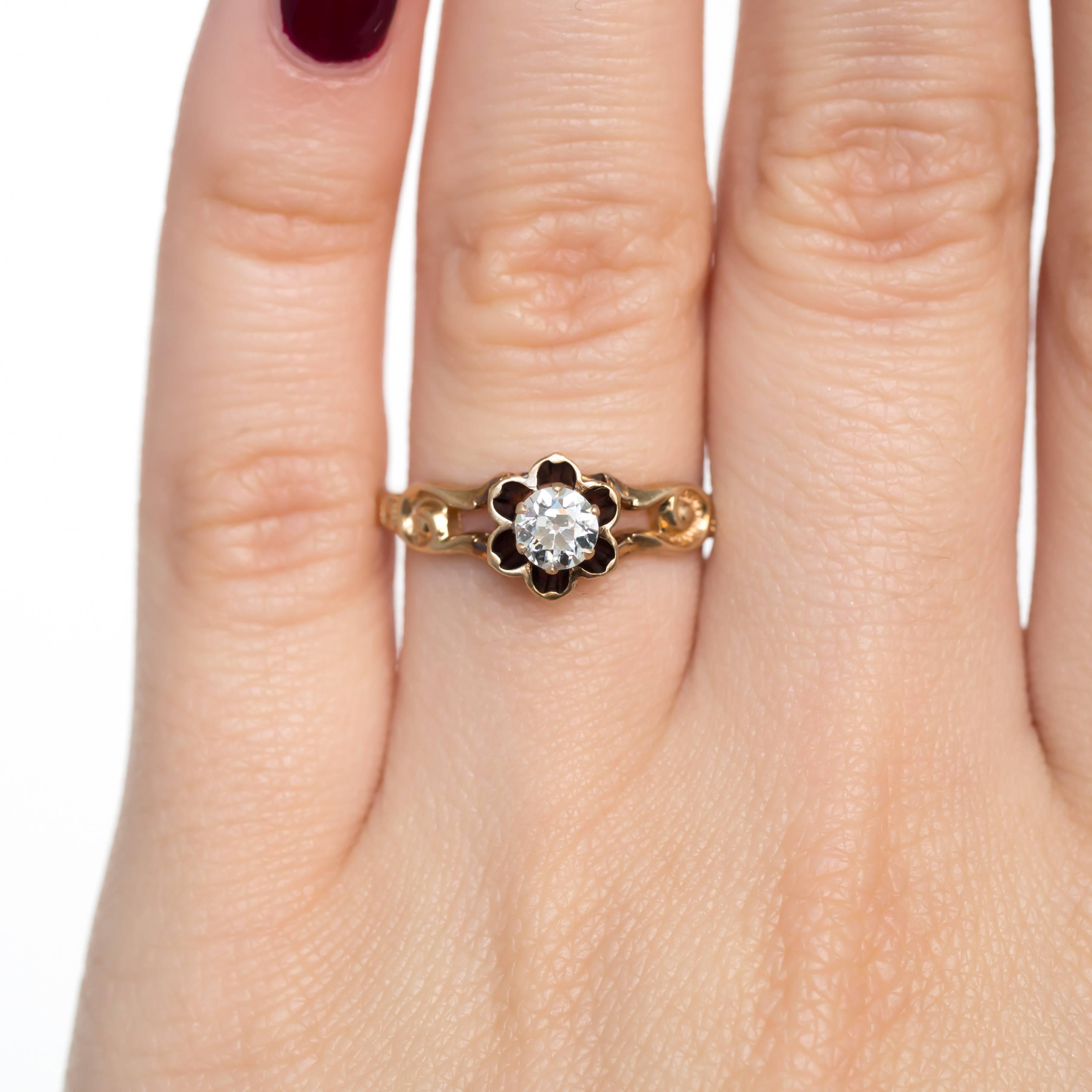 Bague de fiançailles en or jaune avec diamants de 0,33 carat en vente 1