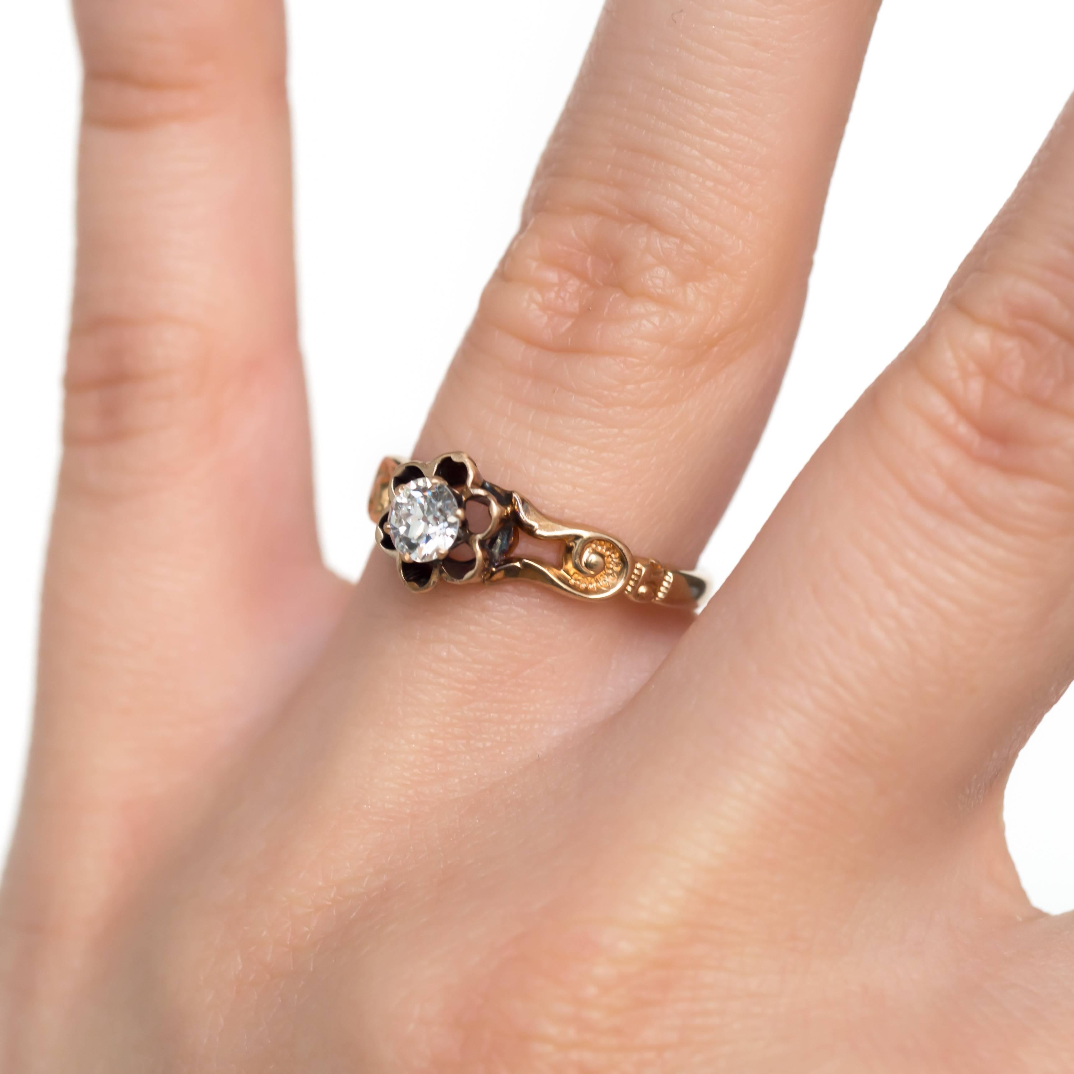 Bague de fiançailles en or jaune avec diamants de 0,33 carat en vente 2