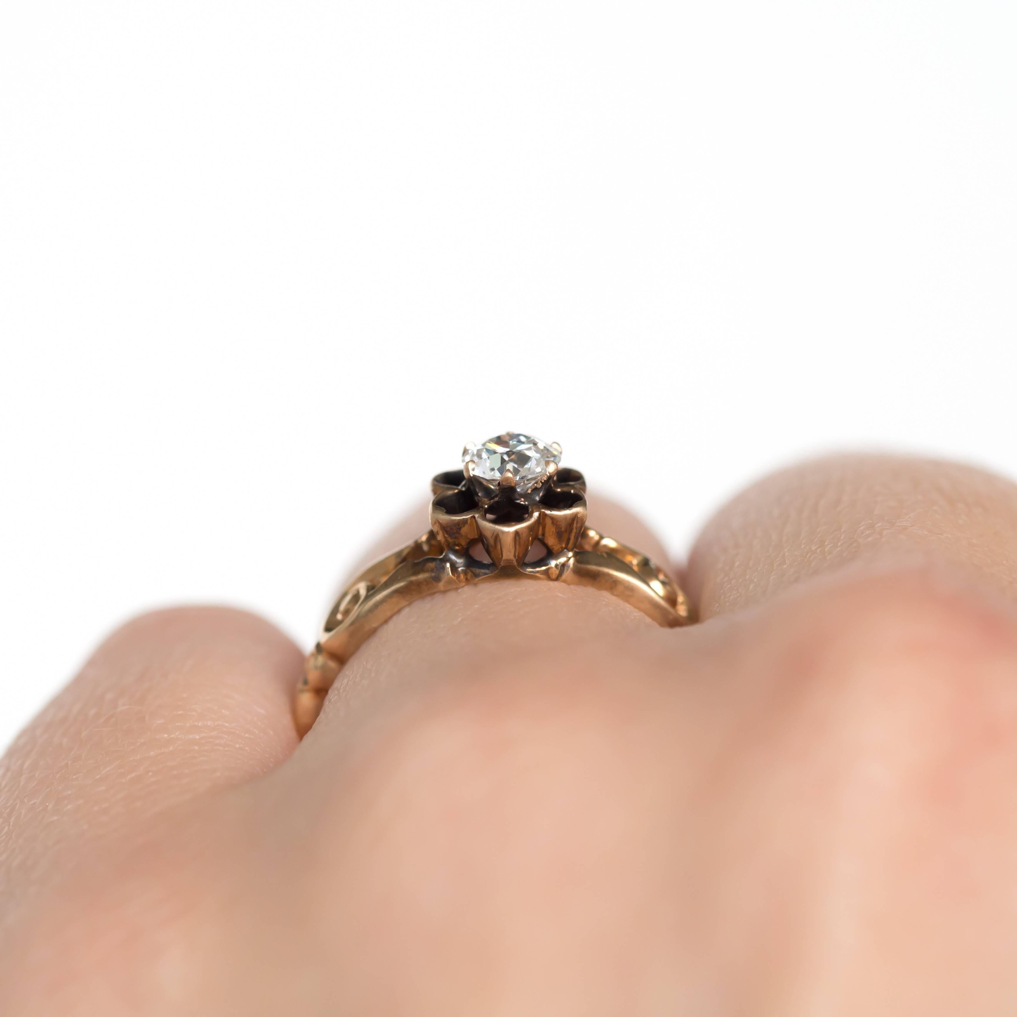 Bague de fiançailles en or jaune avec diamants de 0,33 carat en vente 3