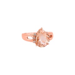 Sunita Nahata Morganite 3.30ct. Fancy Ring in 18K Rose Gold with Diamond.