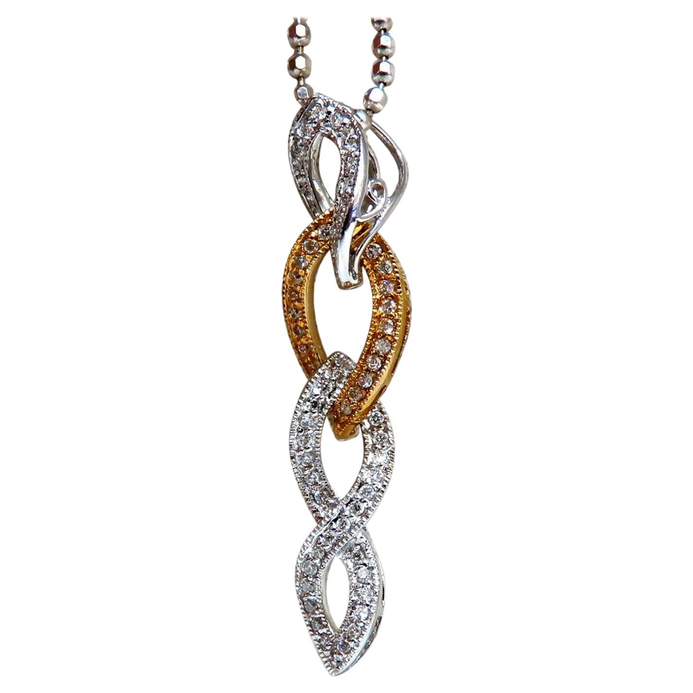 .33 Carat Natural Diamonds Dangle Necklace 14 Karat For Sale