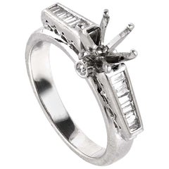 .33 Carat Platinum and Diamond Engagement Ring Mounting